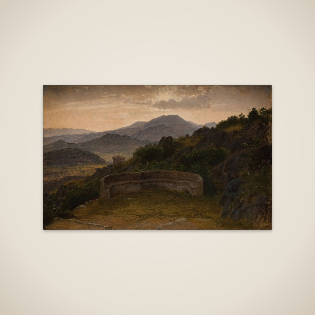 Landskab nær Subiaco. Aftensol unframed print