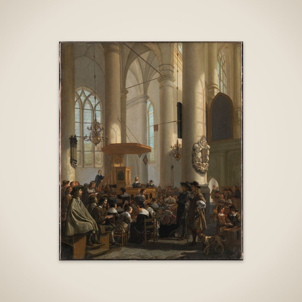 Hollandsk kirkeinteriør unframed print