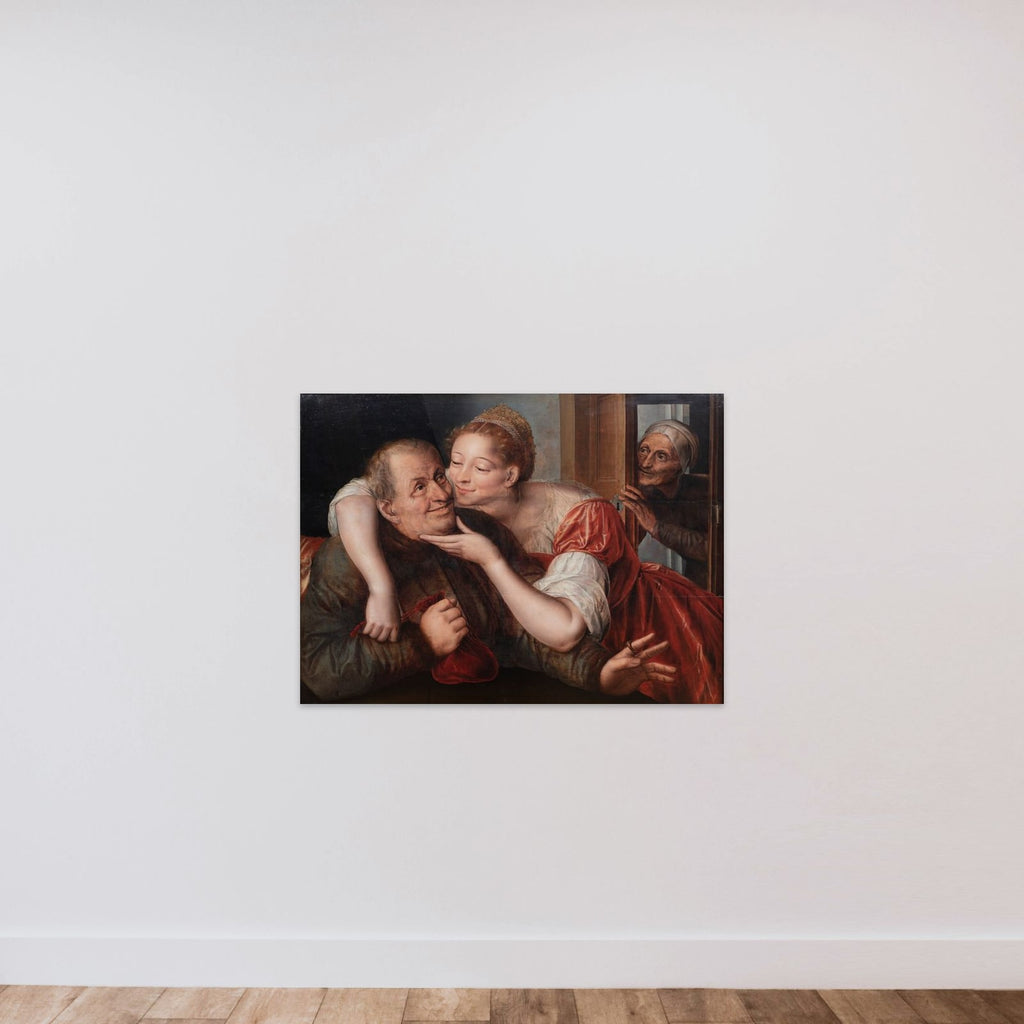 Det umage kærestepar unframed — shown to scale