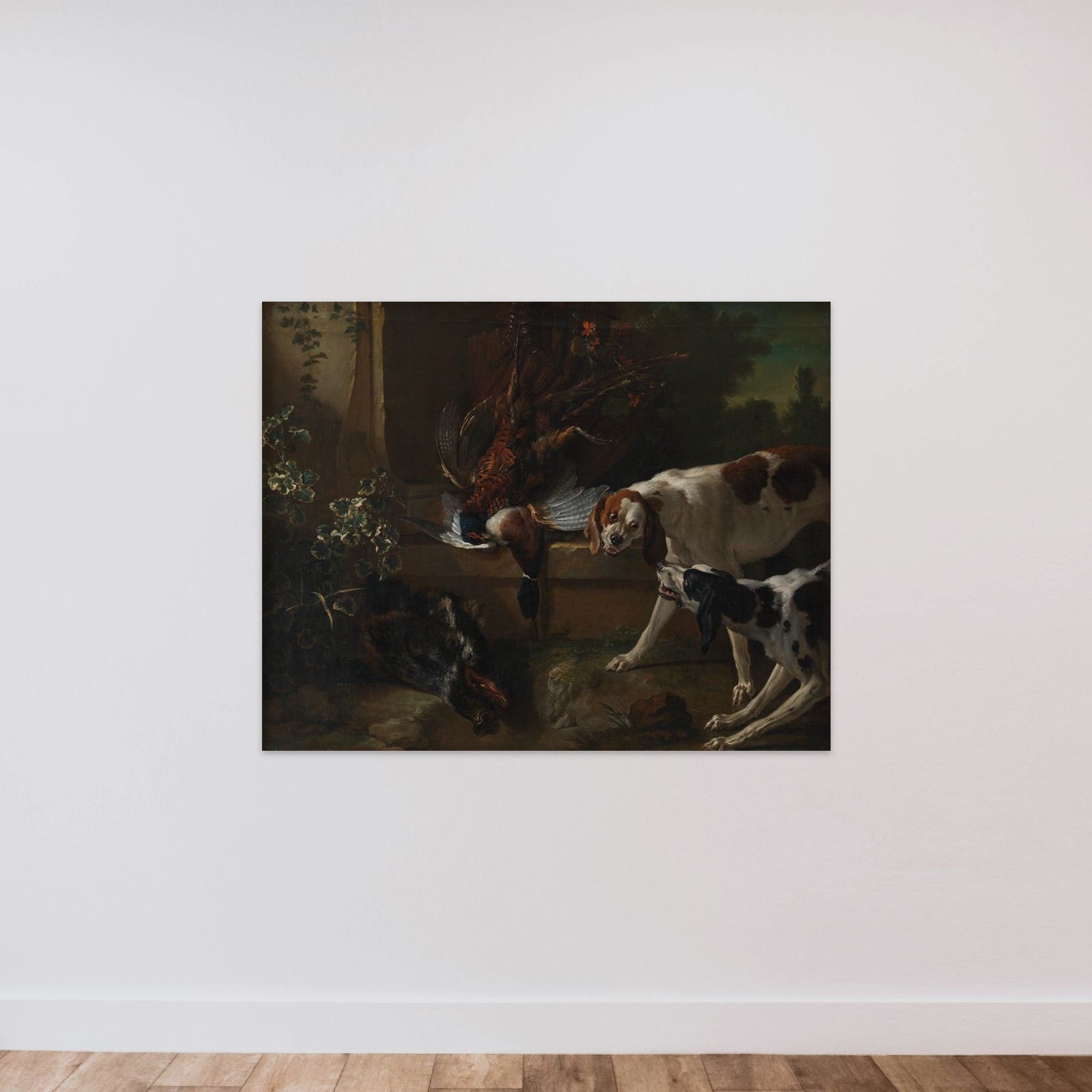 Jagthunde og vildt unframed — shown to scale