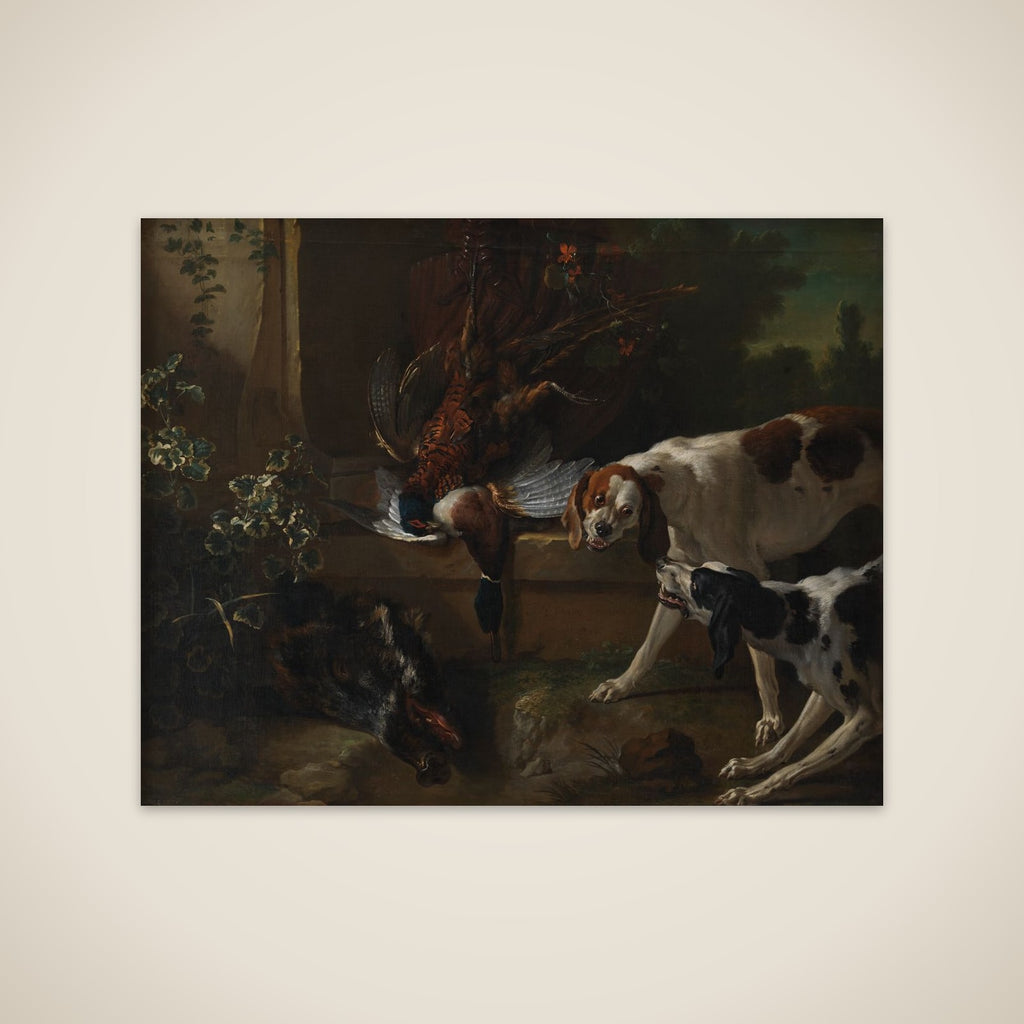 Jagthunde og vildt unframed print