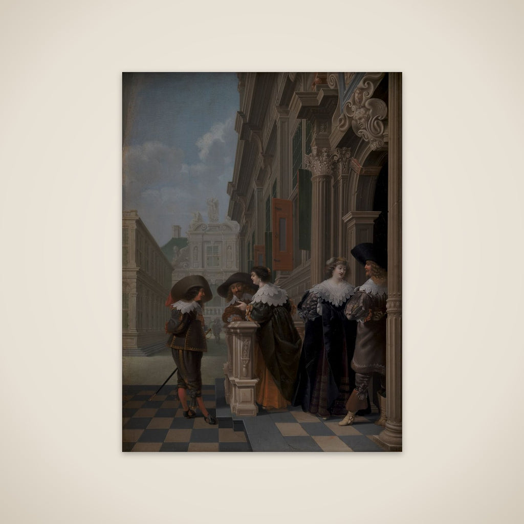 Konversation udenfor et slot unframed print