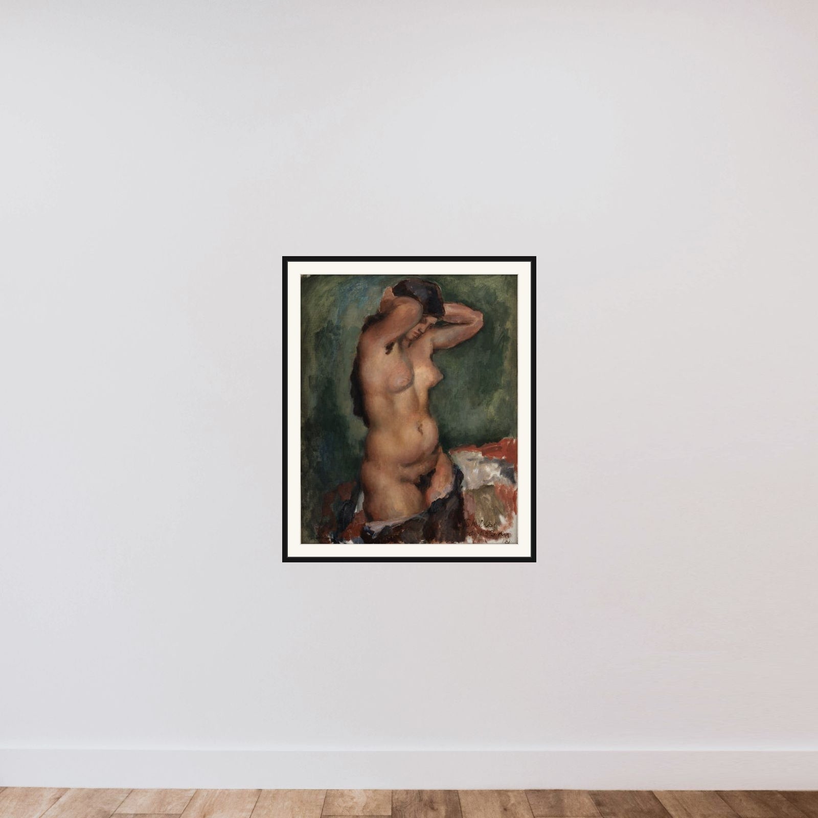 Stående nøgen kvinde framed — shown to scale