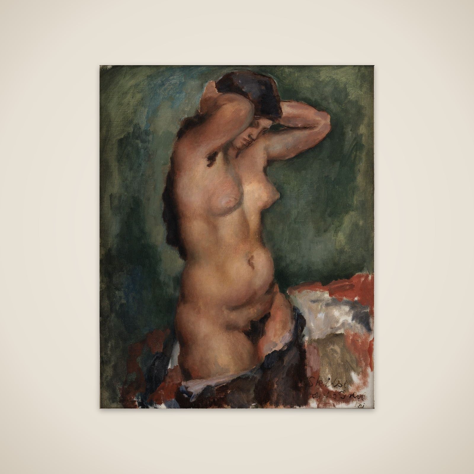 Stående nøgen kvinde unframed print