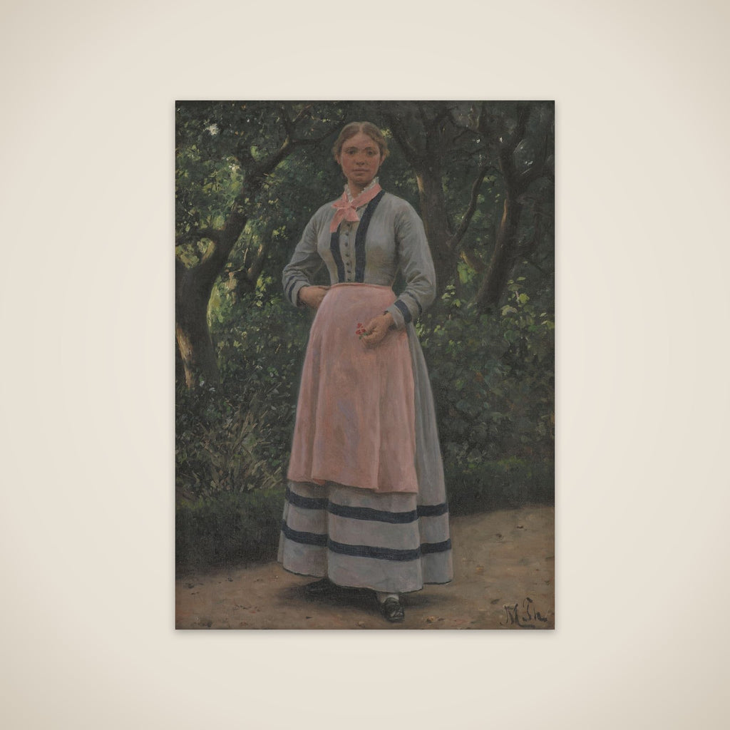Ung pige i en have unframed print