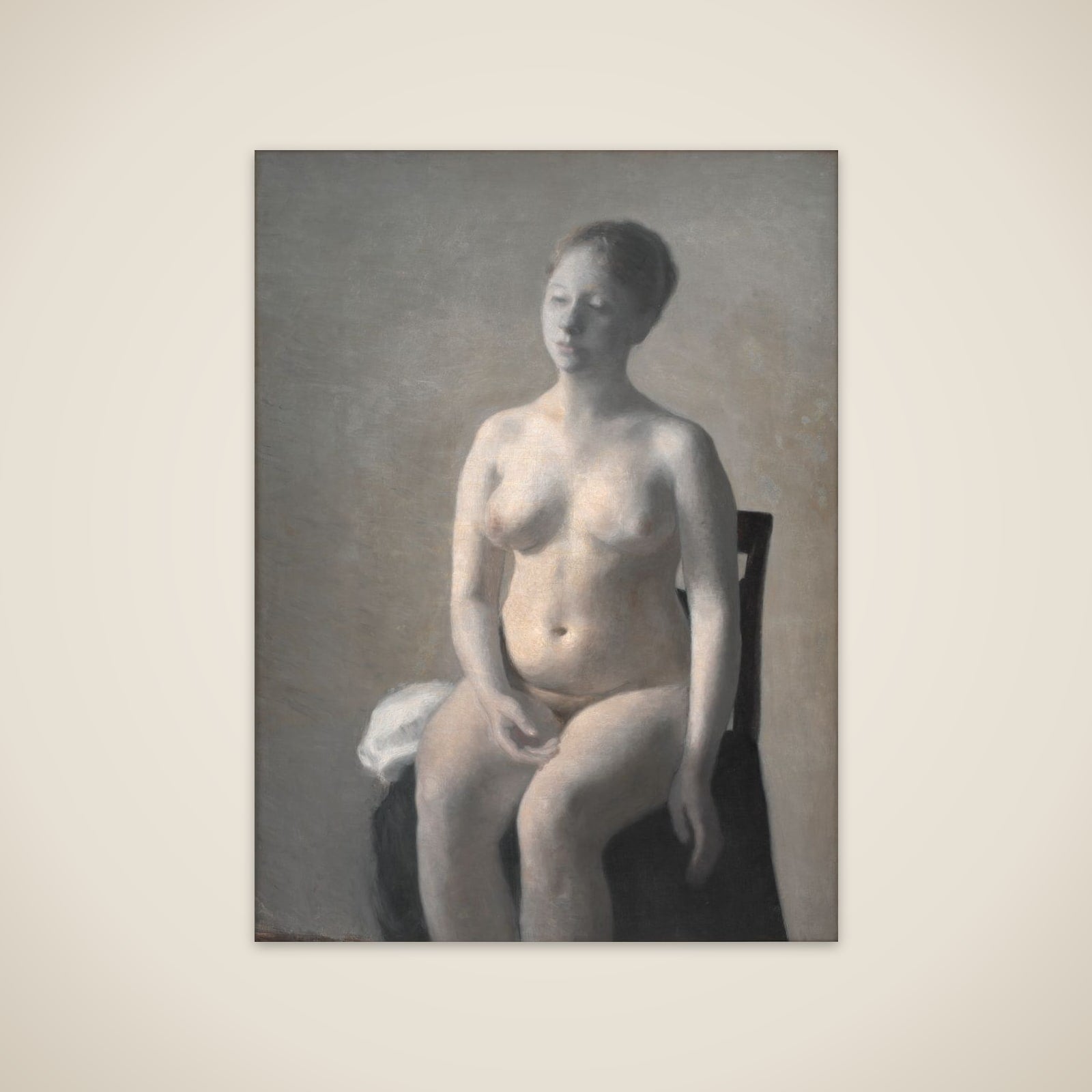 Nøgen kvindelig model unframed print