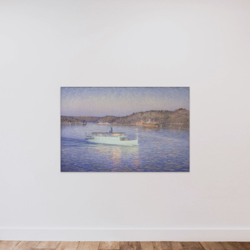 Den hvide båd unframed — shown to scale