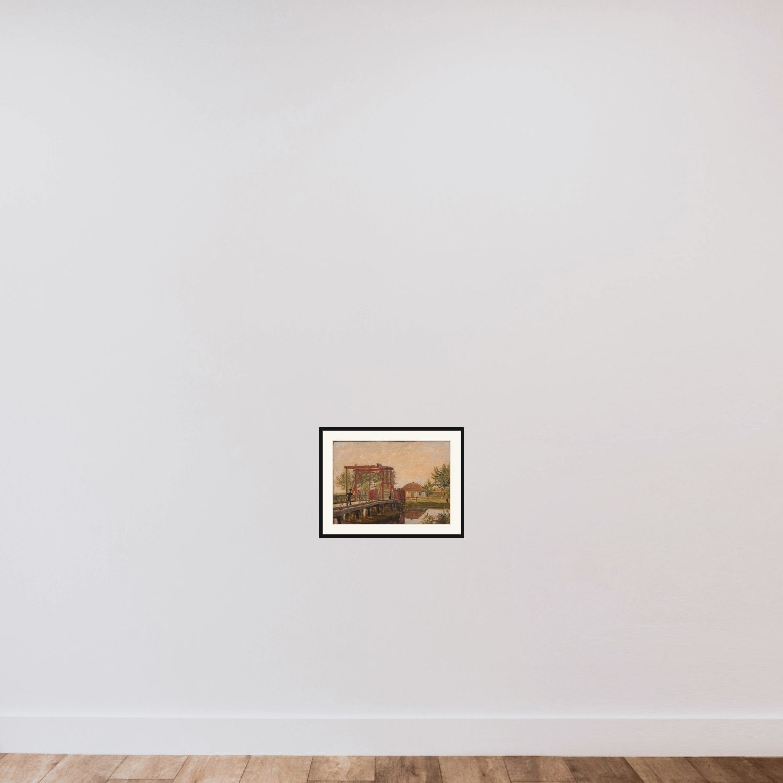 Parti af den nordre Kastelsbro. Studie framed — shown to scale