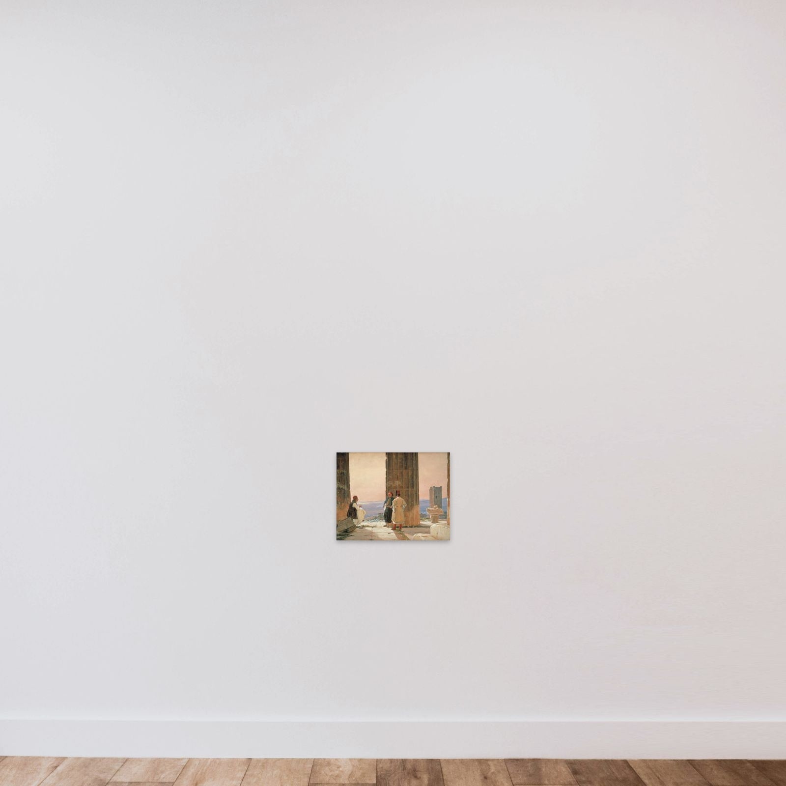 Udsigt fra Athenatemplet på Akropolis unframed — shown to scale