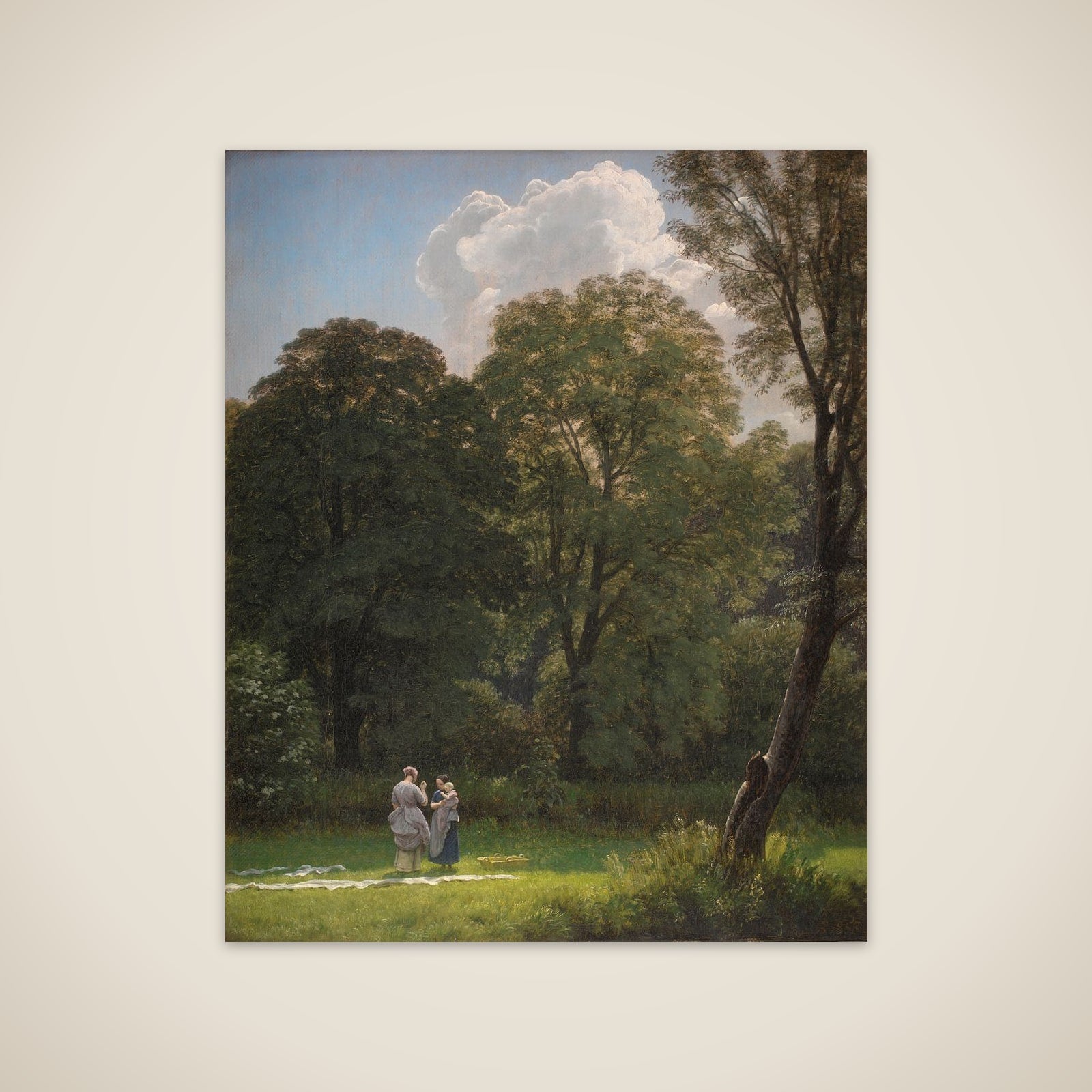Blegeplads under store træer unframed print