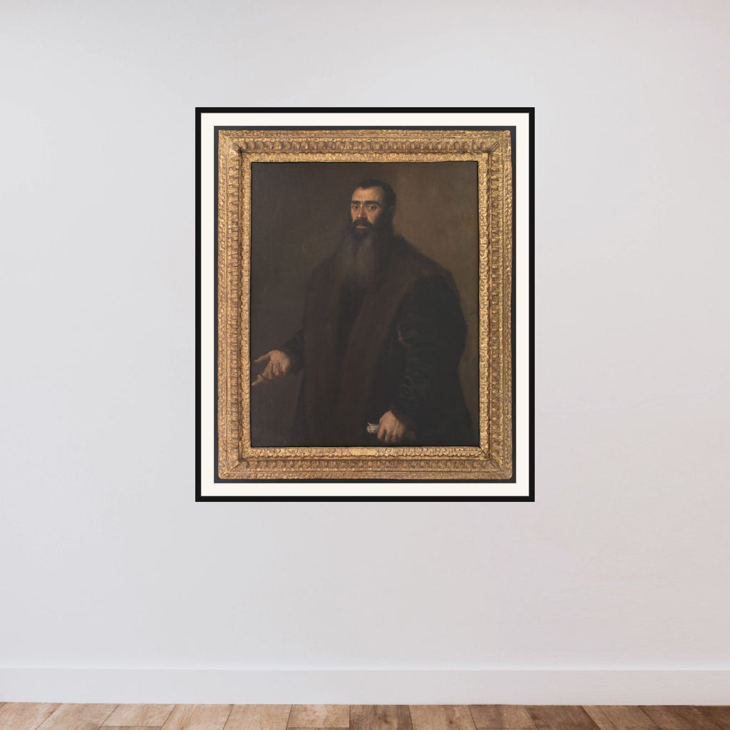 Portræt af købmanden og kunstsamleren Willibald Imhoff den ældre (1519-1580) fra Nürnberg framed — shown to scale