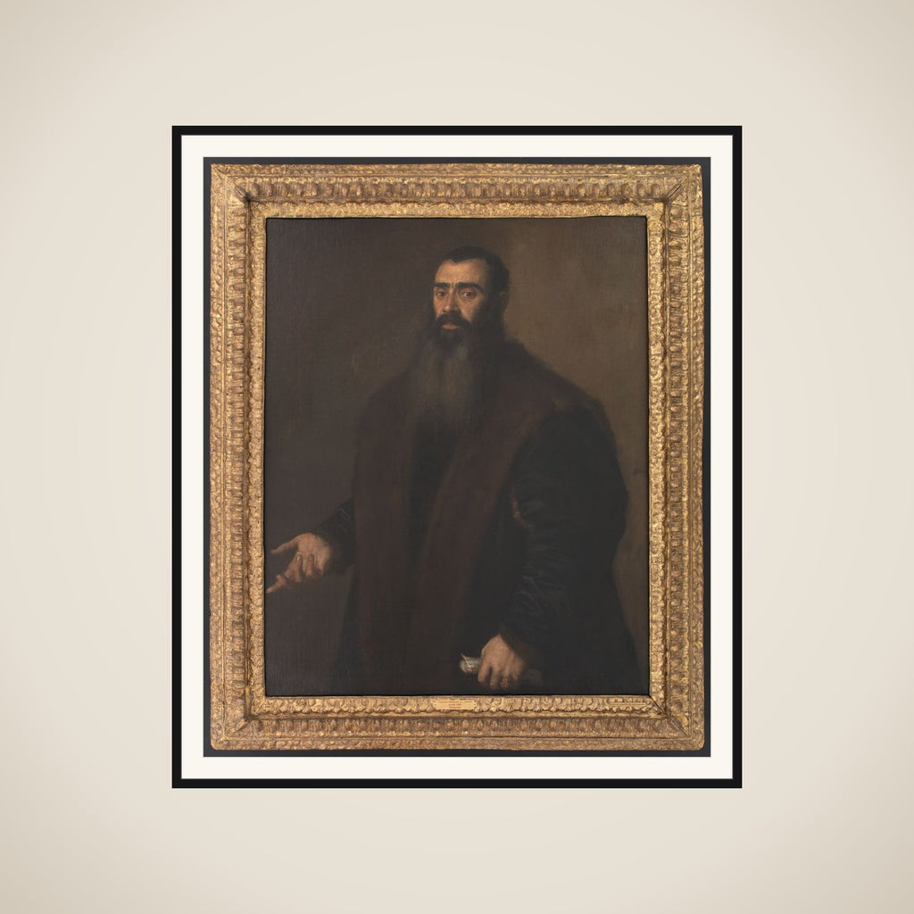 Portræt af købmanden og kunstsamleren Willibald Imhoff den ældre (1519-1580) fra Nürnberg framed