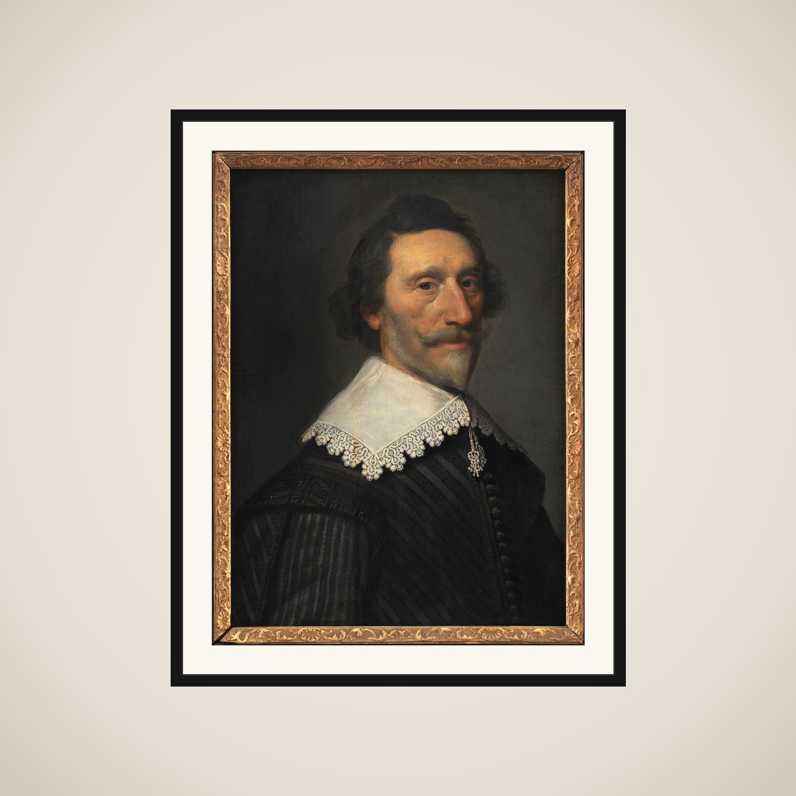 Portræt af den hollandske digter og historieskriver Pieter Cornelisz Hooft (1581-1647) framed