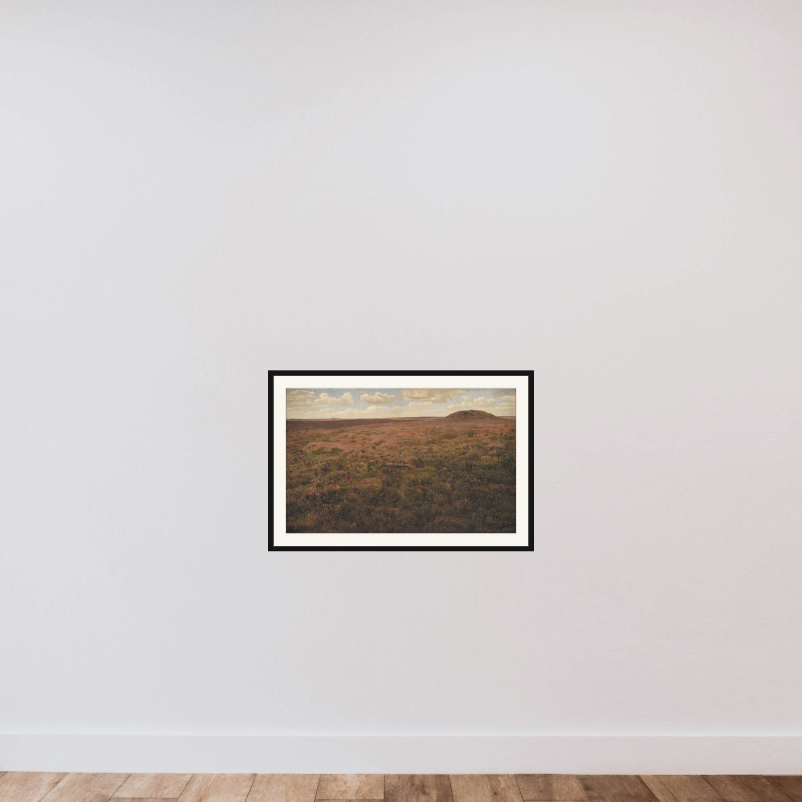 Hedestudie framed — shown to scale