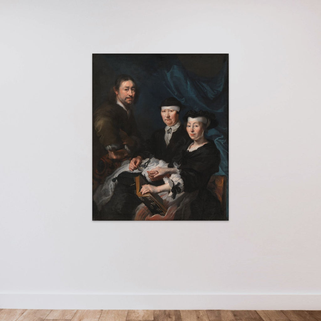 Kunstneren med sin familie unframed — shown to scale