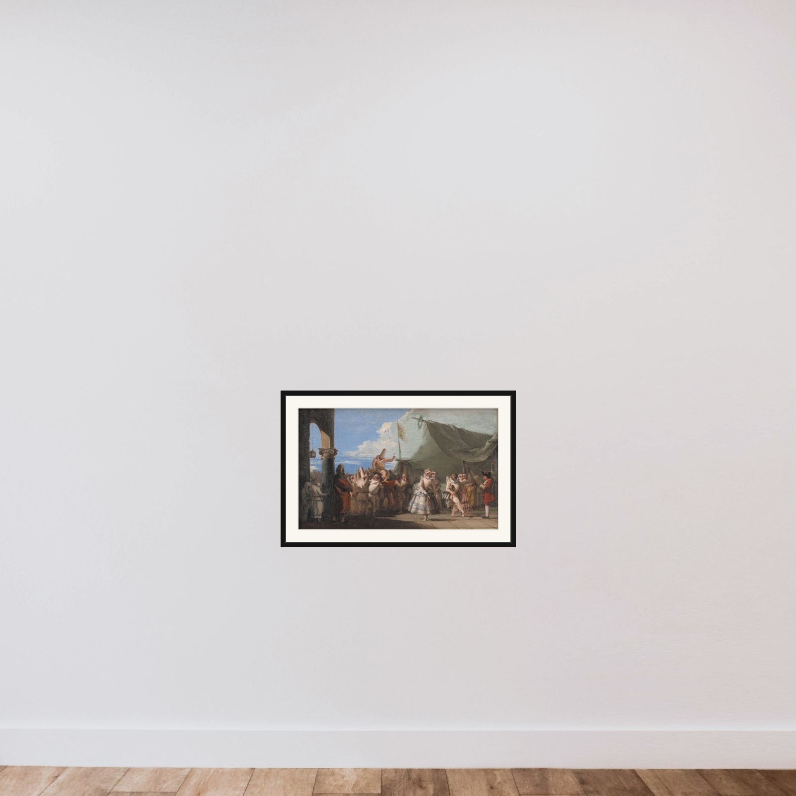 Karnevalscene. Pulcinellas triumf framed — shown to scale