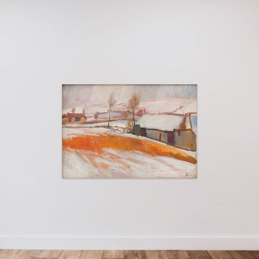 Over Kærby Bakke. Vinter unframed — shown to scale