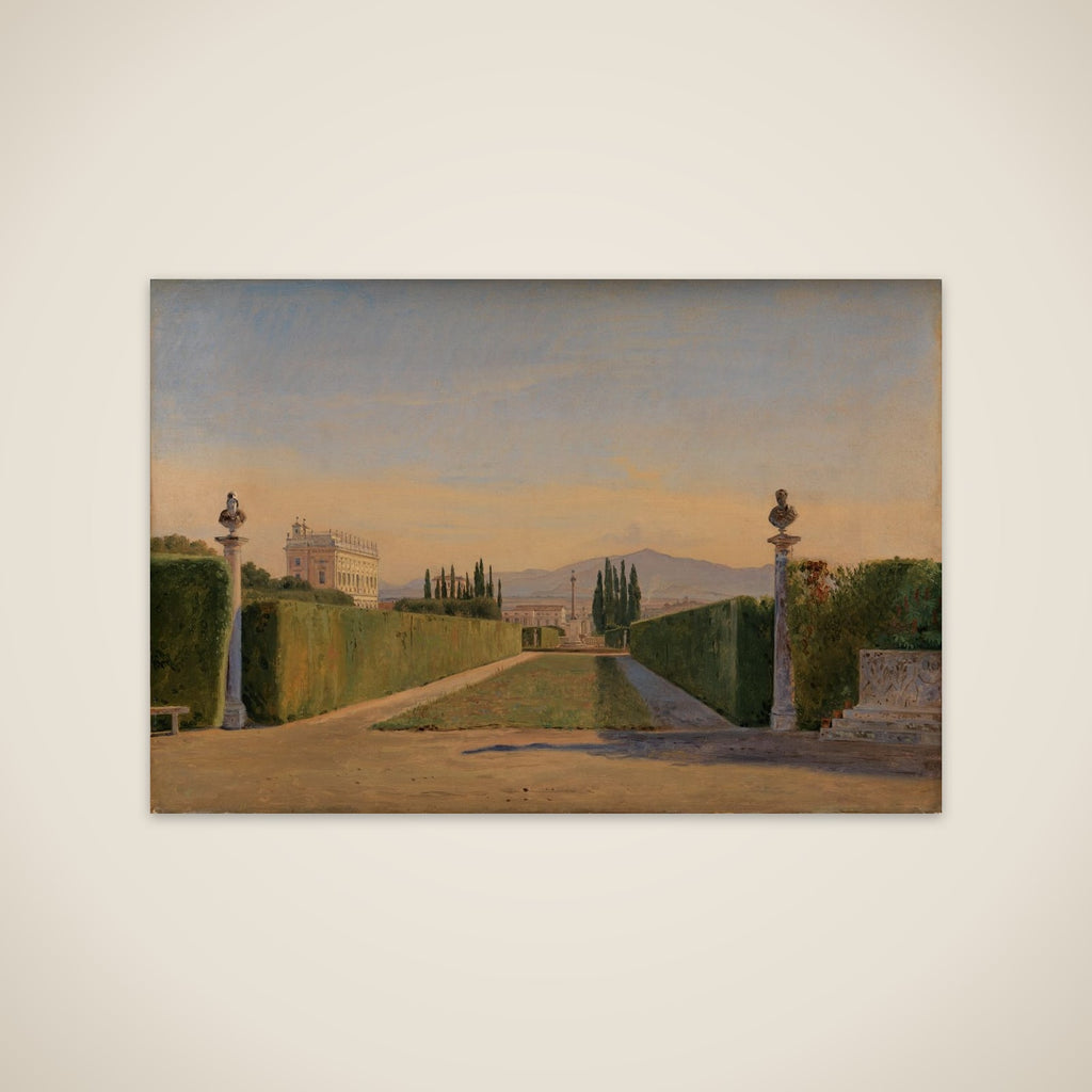 Udsigt fra et bolværk over vandet unframed print