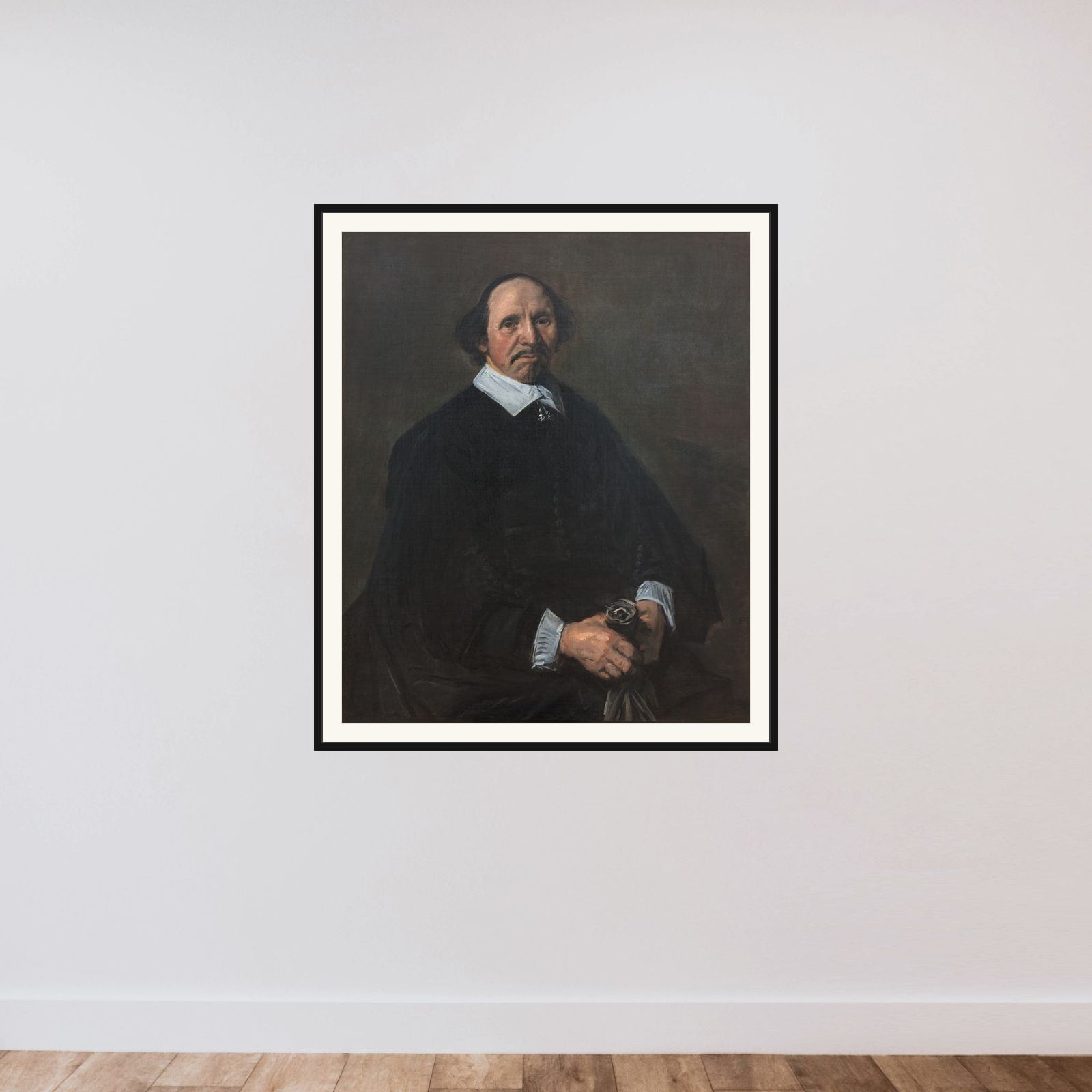 Portræt af en mand framed — shown to scale