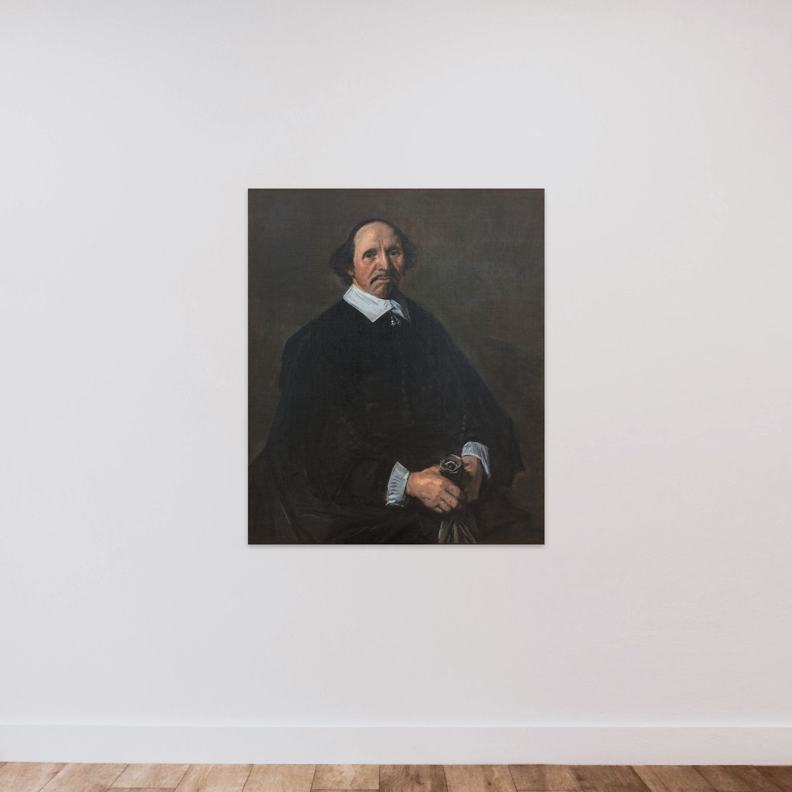 Portræt af en mand unframed — shown to scale