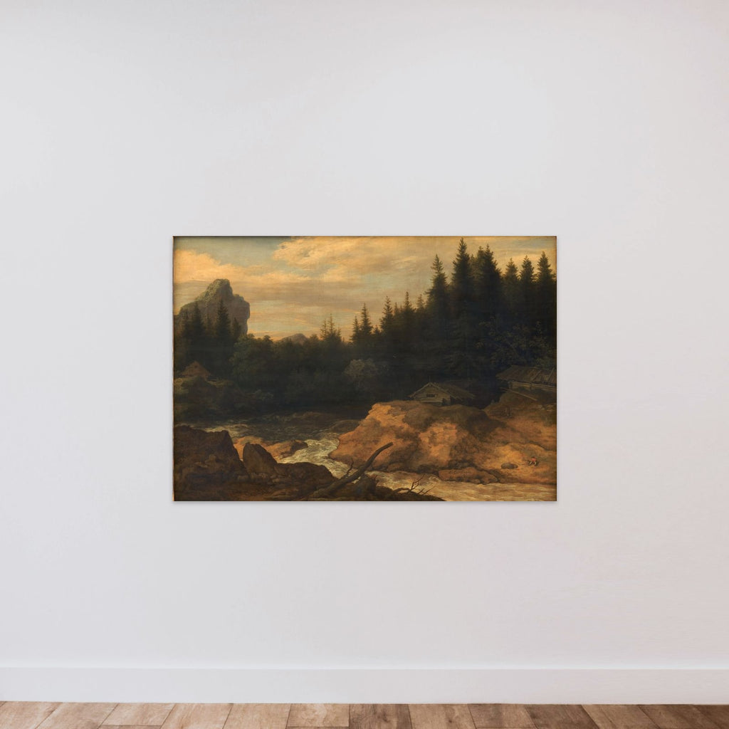 Elven i granskoven unframed — shown to scale