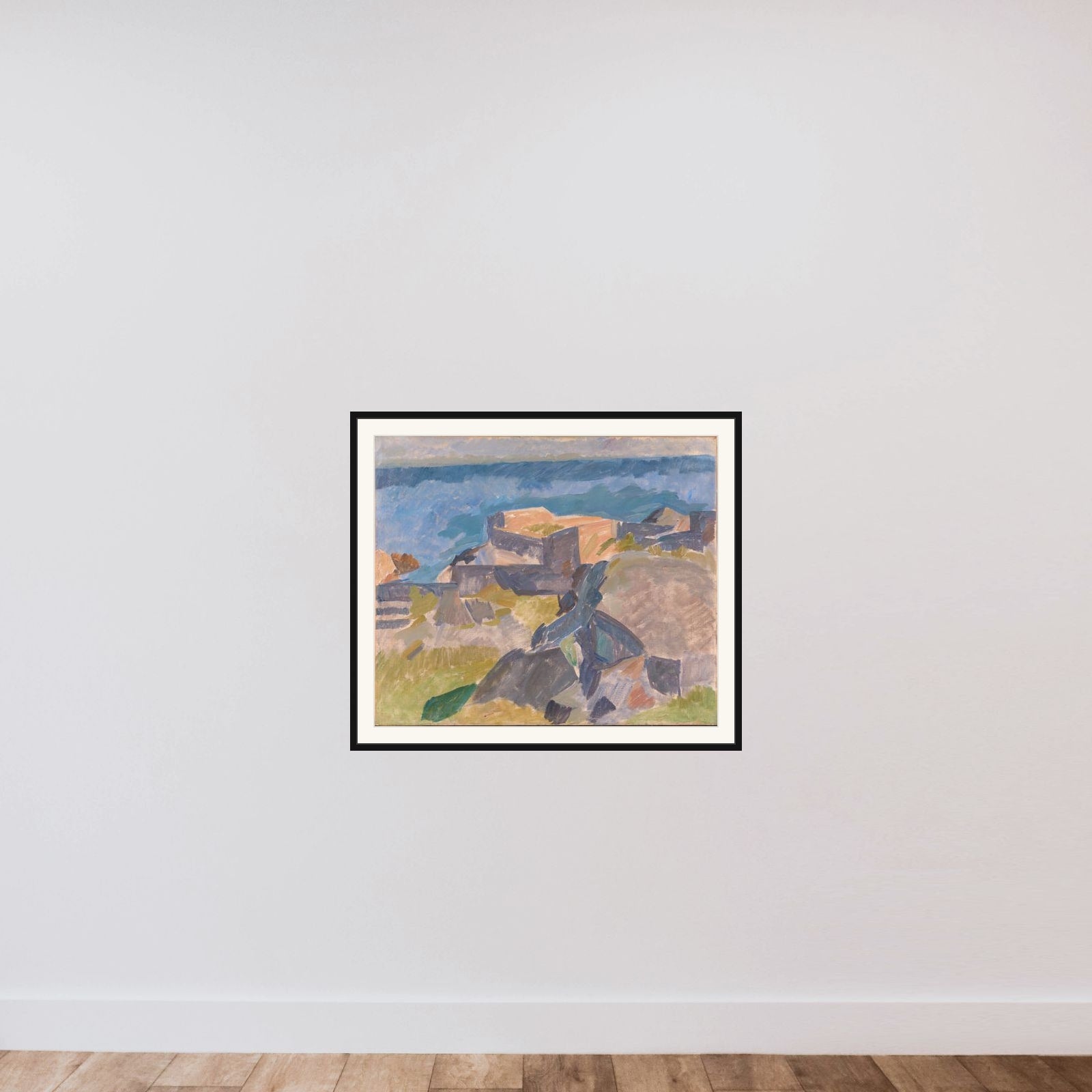 Motiv fra Christiansø framed — shown to scale