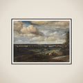 Hollandsk panorama-landskab med Haarlem i det fjerne framed