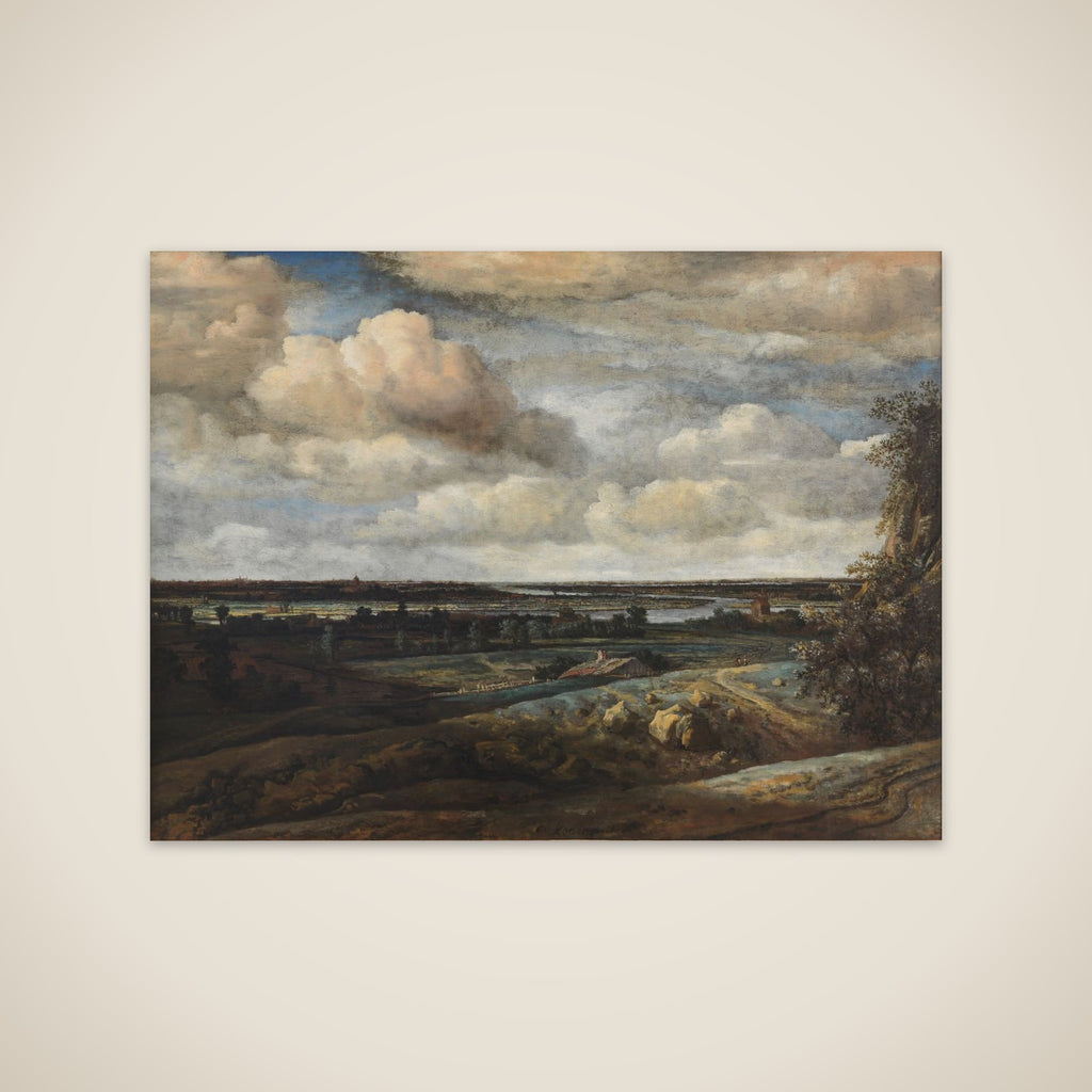 Hollandsk panorama-landskab med Haarlem i det fjerne unframed print