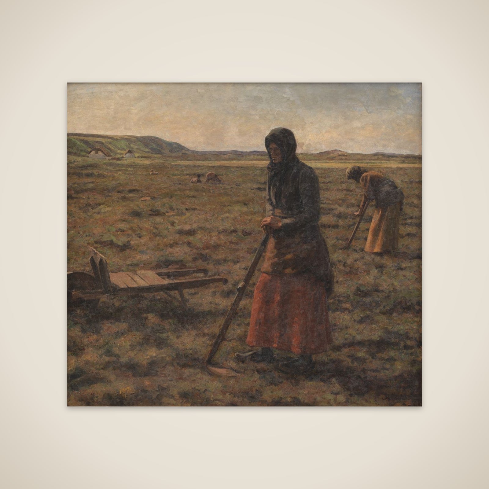 Kvinder hakker lyng unframed print