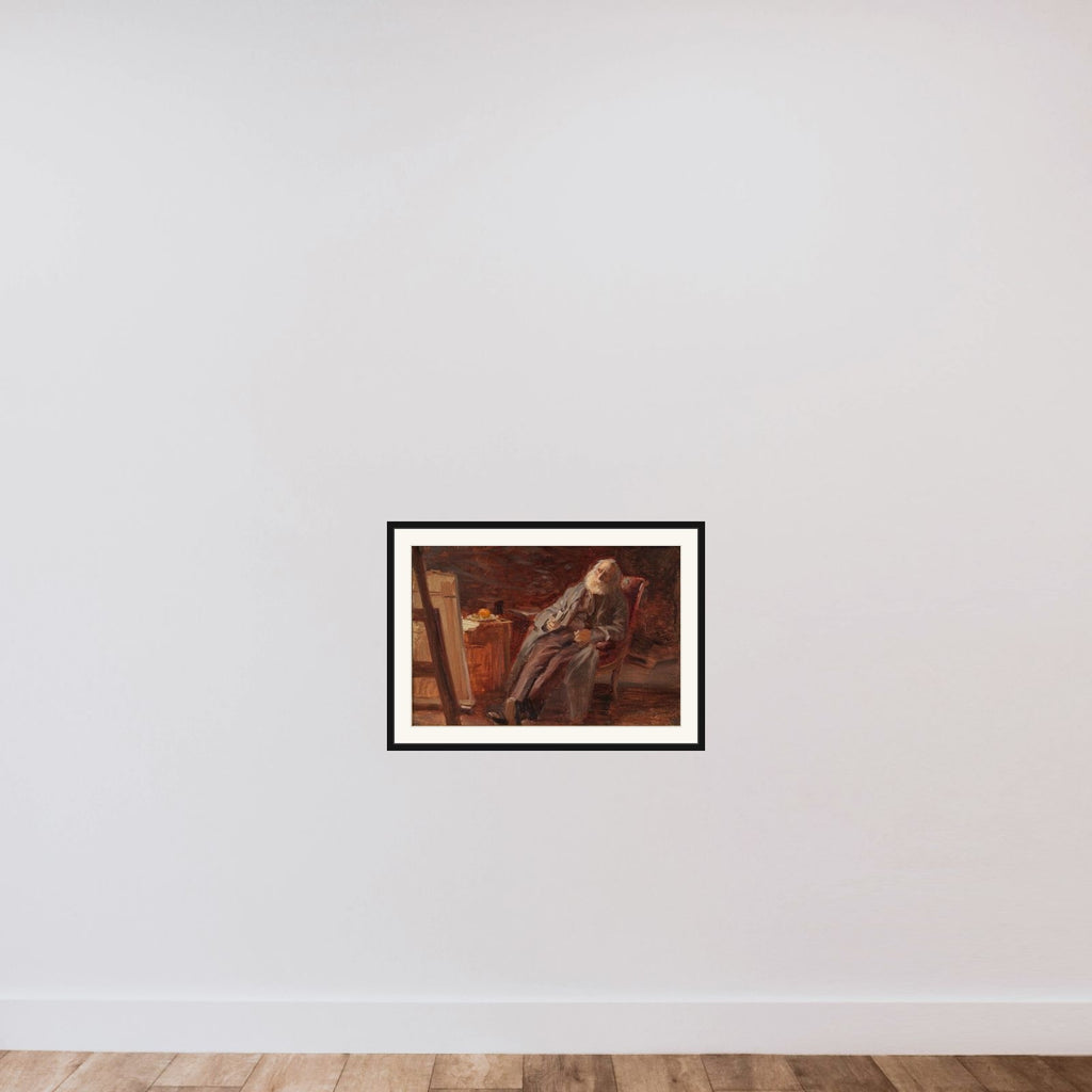 Maleren Vilhelm Kyhn rygende pibe framed — shown to scale