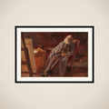 Maleren Vilhelm Kyhn rygende pibe framed