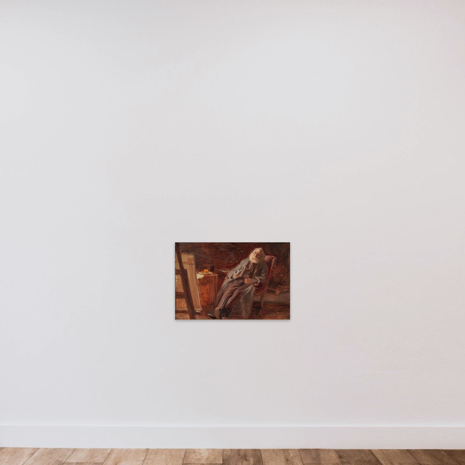 Maleren Vilhelm Kyhn rygende pibe unframed — shown to scale