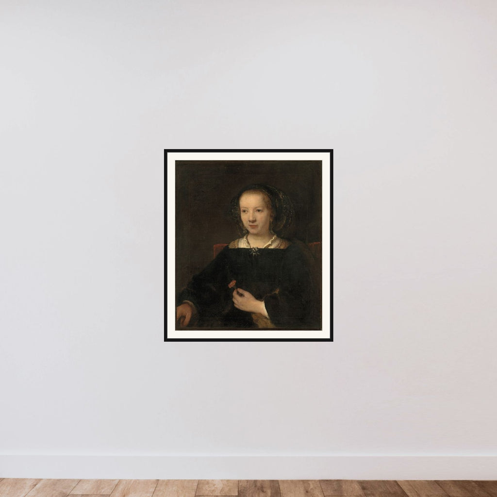 Kvinde med nellike framed — shown to scale