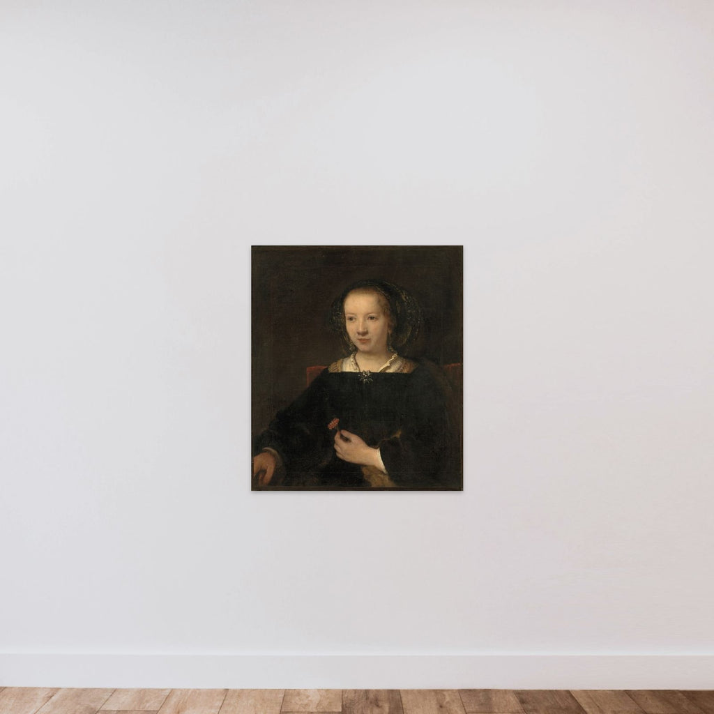 Kvinde med nellike unframed — shown to scale