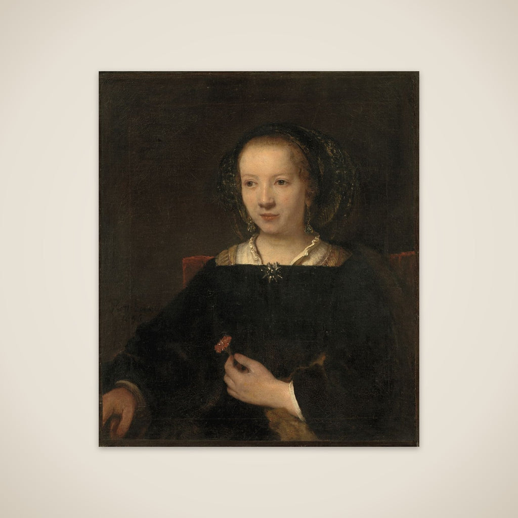 Kvinde med nellike unframed print