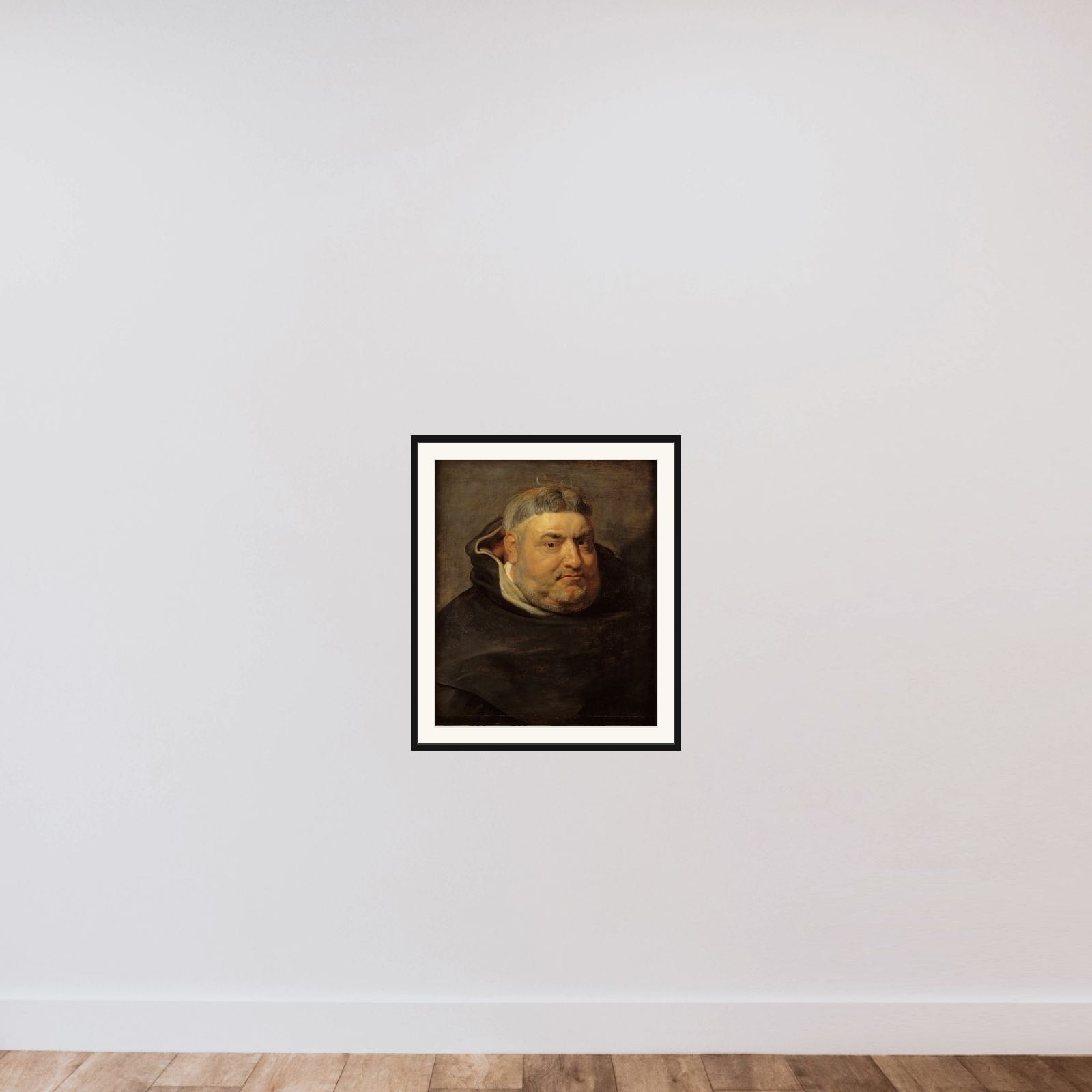 Dominikanermunk framed — shown to scale