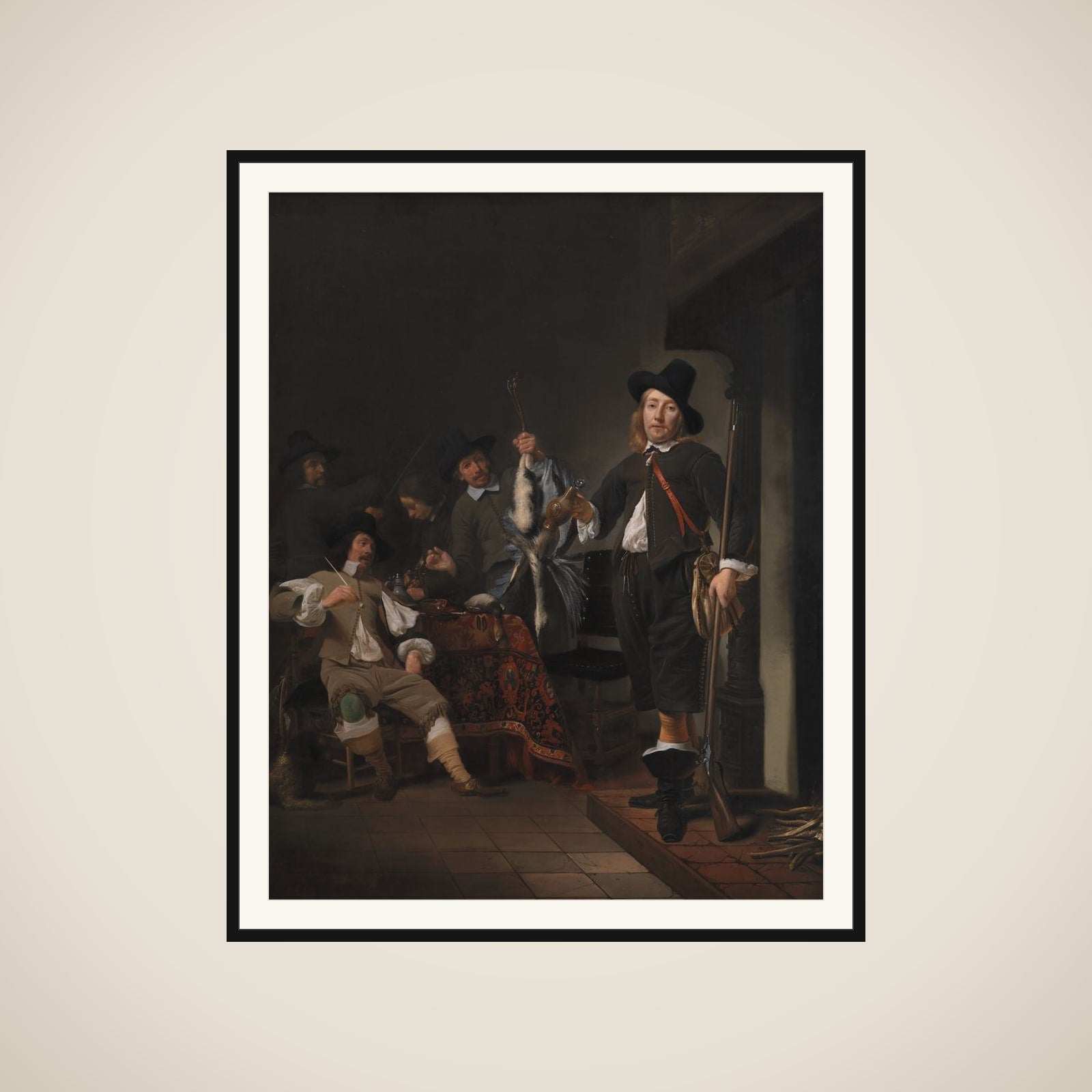 Hjemkomsten fra en fuglejagt framed