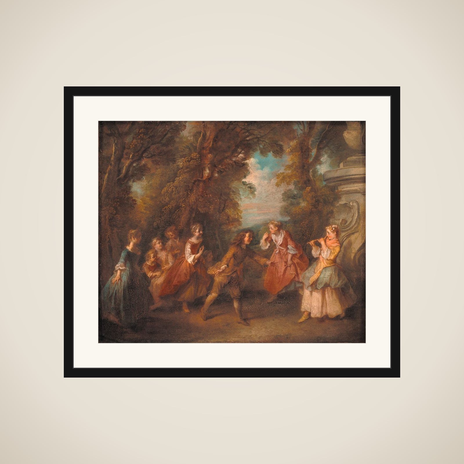 Legende børn i det frie. ("Le jeu des quatre-coins") framed