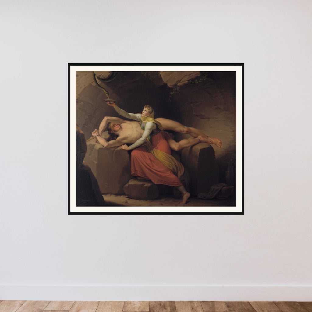 Loke og Sigyn framed — shown to scale