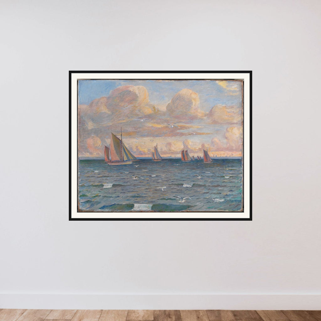 Skibe i Sundet framed — shown to scale