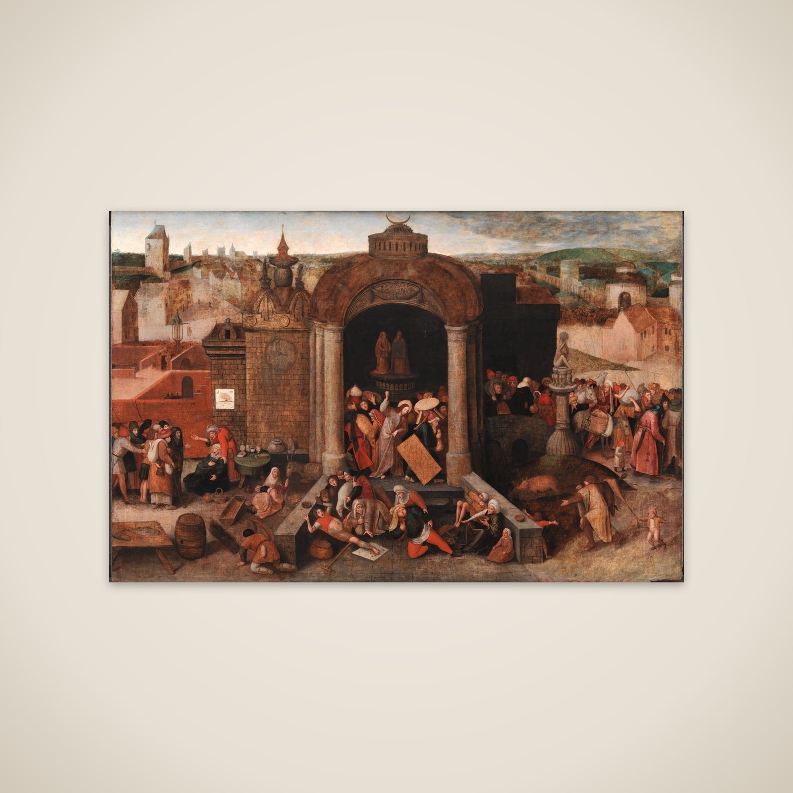 Kristus uddriver kræmmerne af templet unframed print