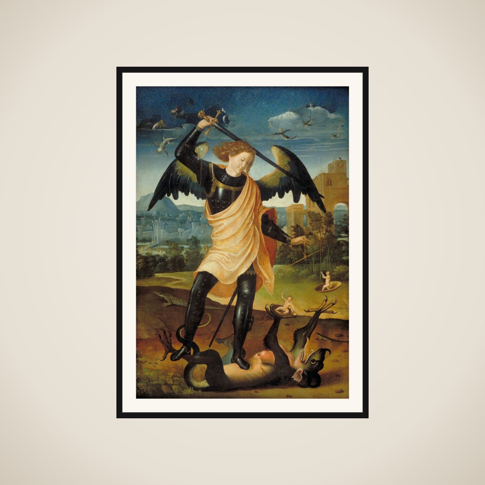 Skt. Michael med dragen framed
