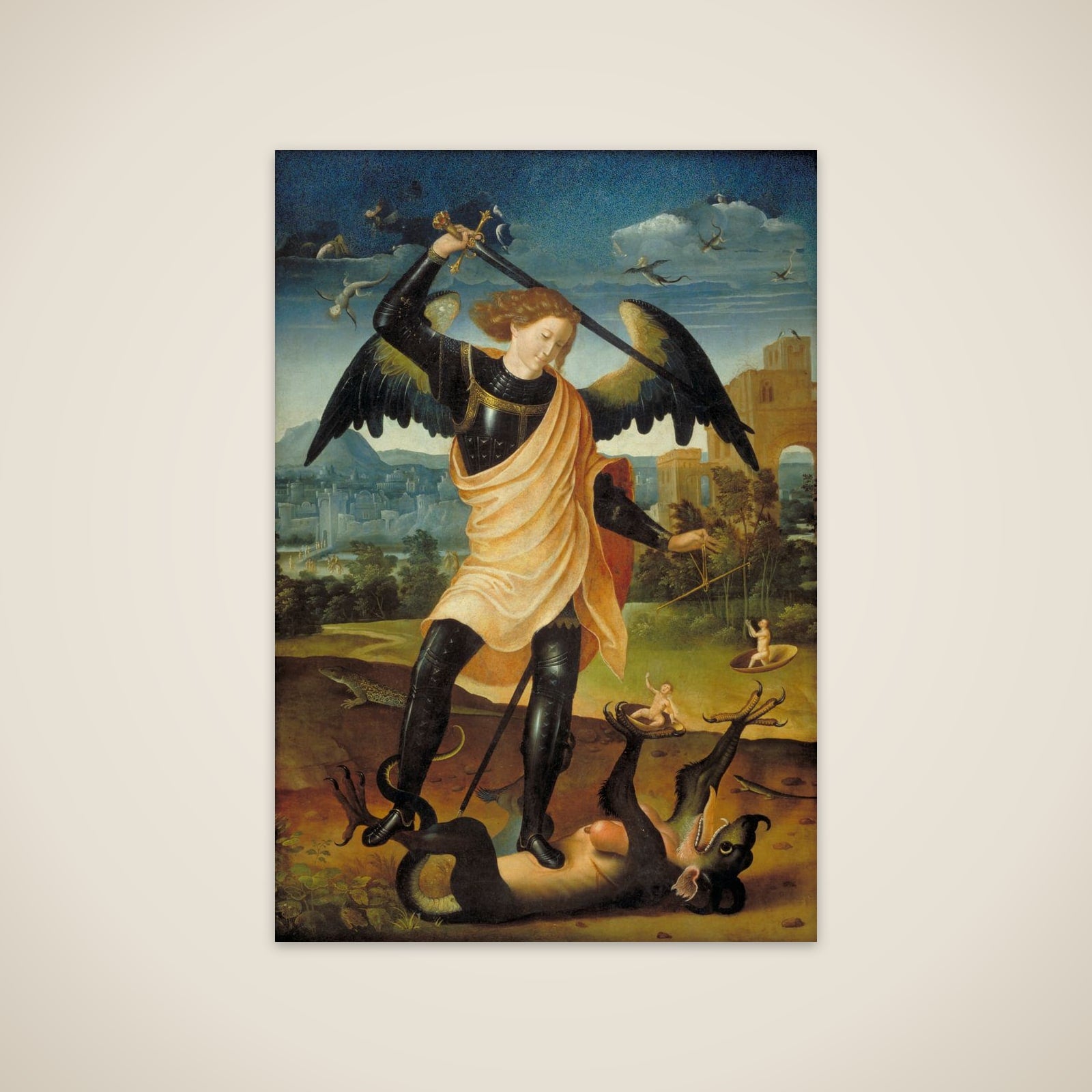 Skt. Michael med dragen unframed print