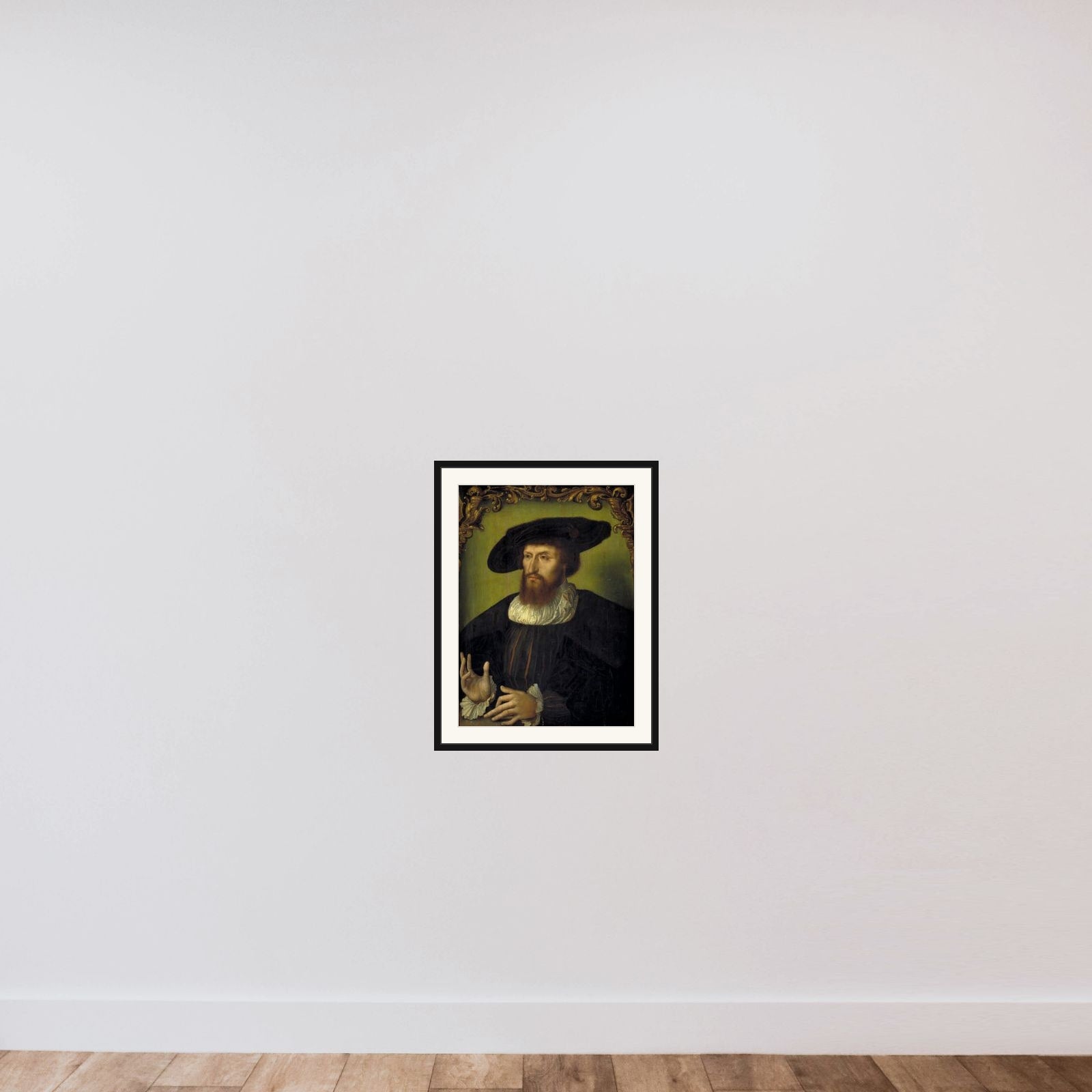 Portræt af kong Christian II (1481-1559) framed — shown to scale