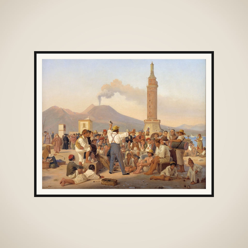 Scene på Molo'en ved Napoli framed