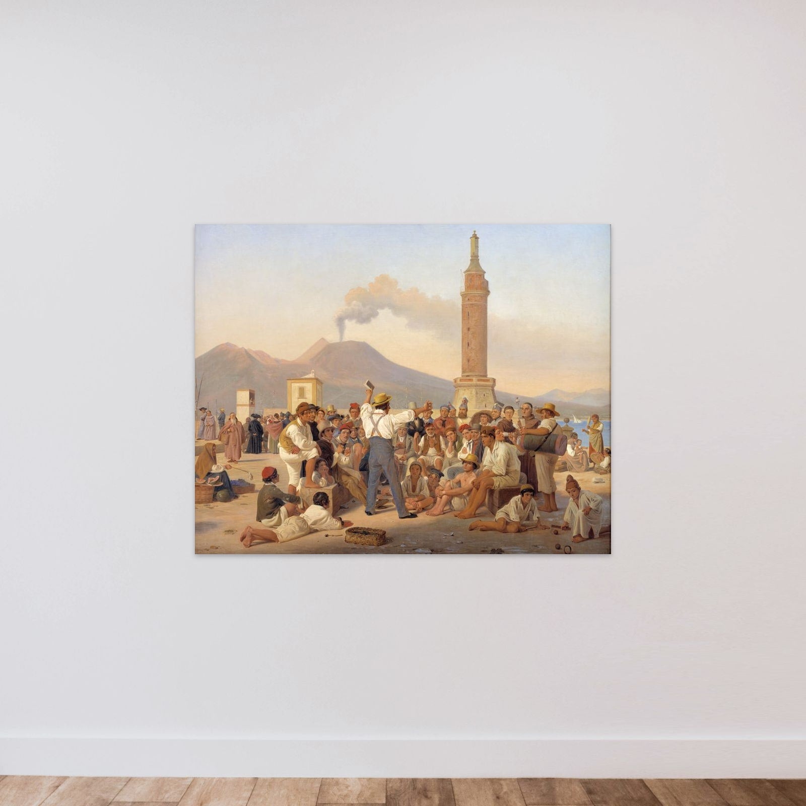 Scene på Molo'en ved Napoli unframed — shown to scale