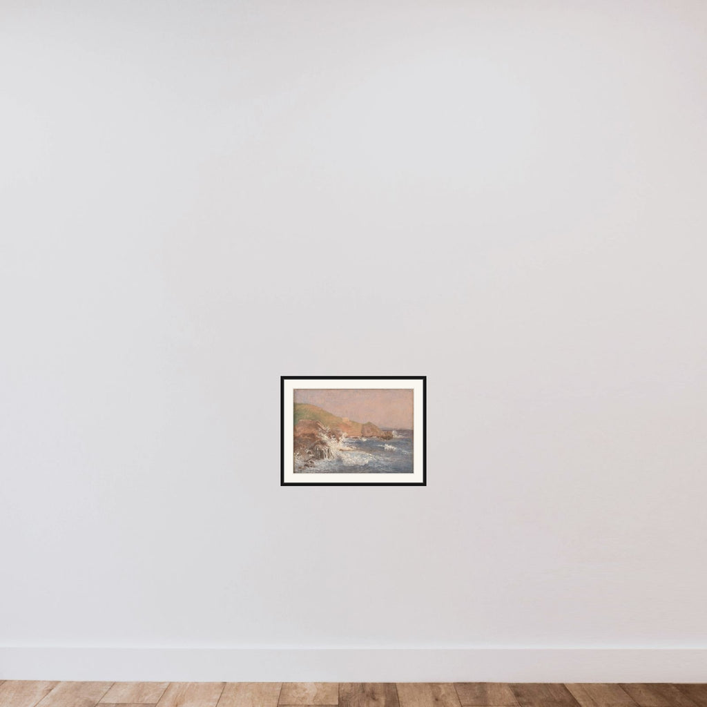 Klipper og oprørt sø. Capri framed — shown to scale