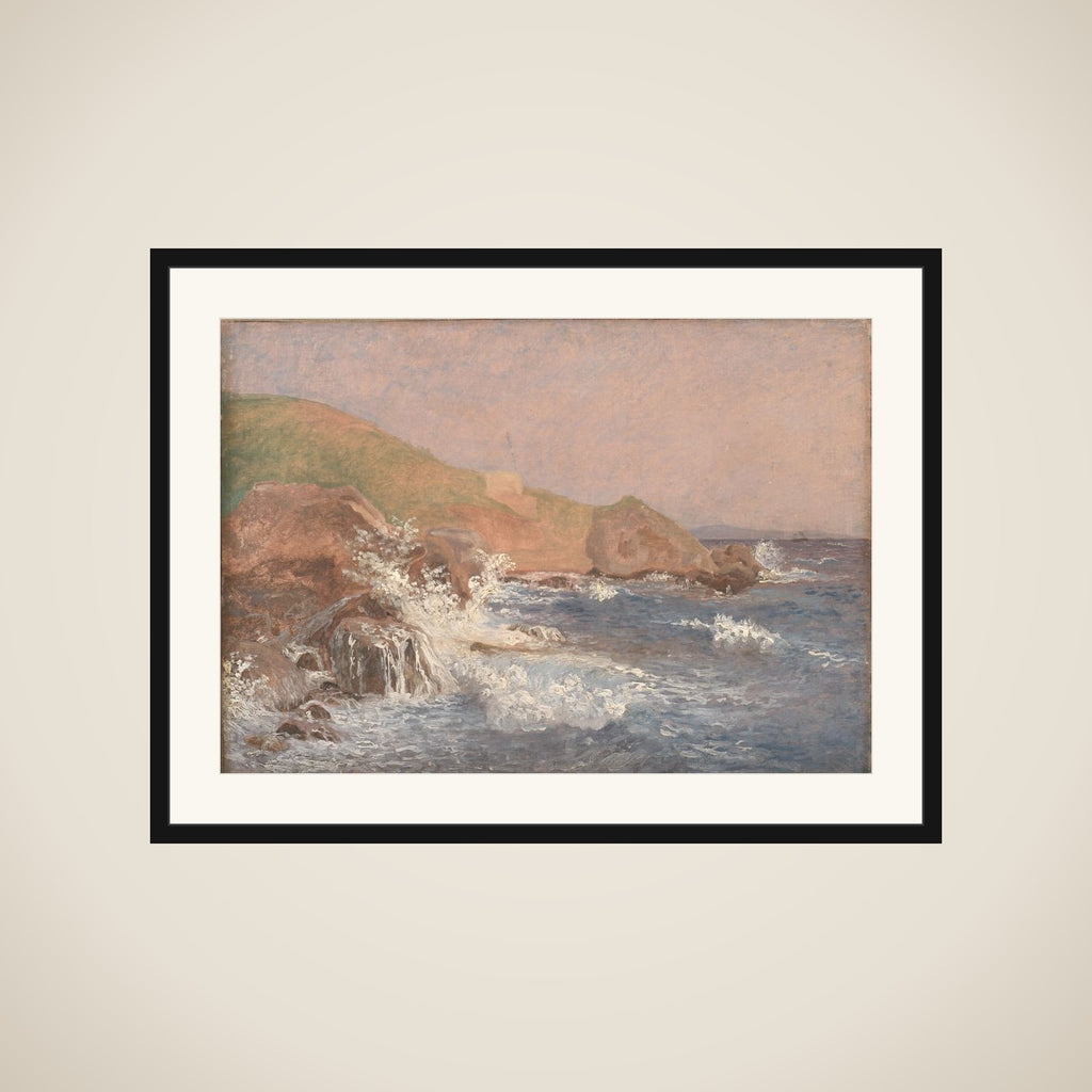 Klipper og oprørt sø. Capri framed
