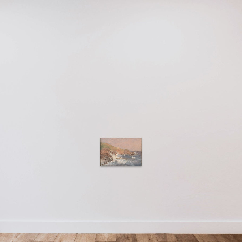 Klipper og oprørt sø. Capri unframed — shown to scale