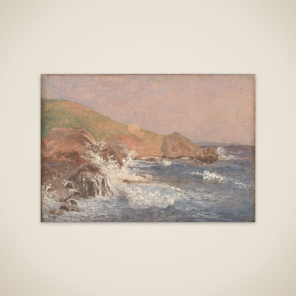 Klipper og oprørt sø. Capri unframed print